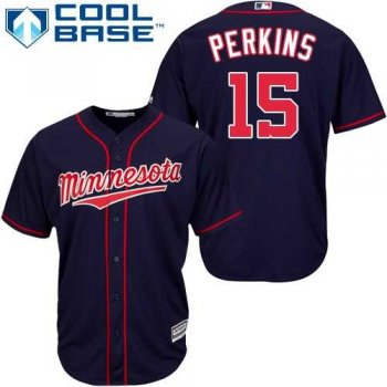 Youth Minnesota Twins #15 Glen Perkins Navy blue Cool Base Stitched MLB Jersey