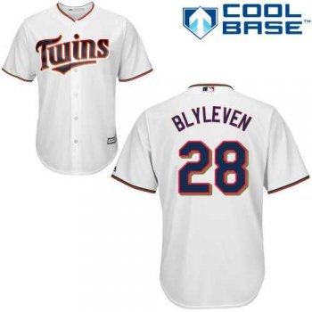 Youth Minnesota Twins #28 Bert Blyleven White Cool Base Stitched MLB Jersey