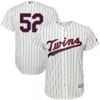 Youth Minnesota Twins #52 Byung-Ho Park Cream Strip Cool Base Stitched MLB Jersey