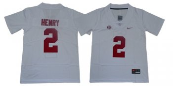 Youth Crimson Tide #2 Derrick Henry White Limited Stitched Youth NCAA Jersey