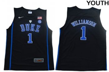 Youth Blue Devils #1 Zion Williamson Black Basketball Elite Stitched Youth NCAA Jersey