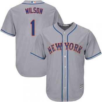 Youth New York Mets #1 Mookie Wilson Grey Cool Base Stitched MLB Jersey