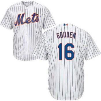 Youth New York Mets #16 Dwight Gooden White(Blue Strip) Cool Base Stitched MLB Jersey