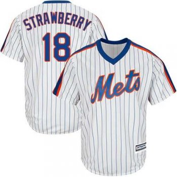 Youth New York Mets #18 Darryl Strawberry White(Blue Strip) Alternate Cool Base Stitched MLB Jersey