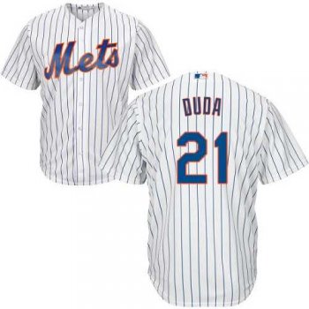 Youth New York Mets #21 Lucas Duda White(Blue Strip) Cool Base Stitched MLB Jersey