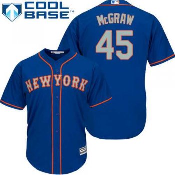 Youth New York Mets #45 Tug McGraw Blue(Grey NO.) Cool Base Stitched MLB Jersey