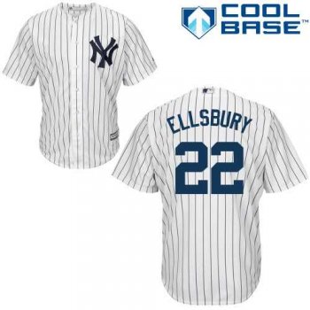 Youth New York Yankees #22 Jacoby Ellsbury White Stitched MLB Jersey