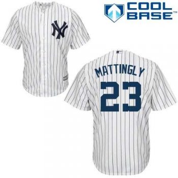 Youth New York Yankees #23 Don Mattingly White Cool Base Stitched MLB Jersey