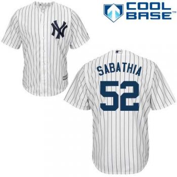 Youth New York Yankees #52 C.C. Sabathia Stitched White MLB Jersey