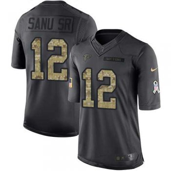 Youth Nike Atlanta Falcons #12 Mohamed Sanu Sr Black Stitched NFL Limited 2016 Salute to Service Jersey