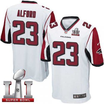 Youth Nike Atlanta Falcons #23 Robert Alford White Super Bowl LI 51 Stitched NFL Elite Jersey