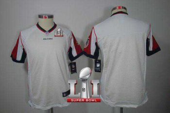 Youth Nike Atlanta Falcons Blank White Super Bowl LI 51 Stitched NFL Limited Jersey