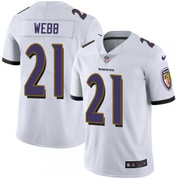 Youth Nike Baltimore Ravens #21 Lardarius Webb White Stitched NFL Vapor Untouchable Limited Jersey