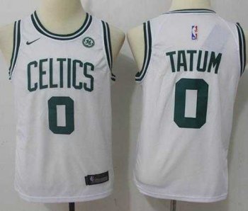 Youth Nike Boston Celtics #0 Jayson Tatum White NBA Swingman Jersey