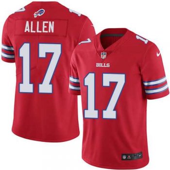 Youth Nike Buffalo Bills #17 Josh Allen Red Stitched NFL Limited Rush Jersey