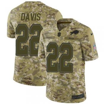 Youth Nike Buffalo Bills #22 Vontae Davis Camo Stitched NFL Limited 2018 Salute to Service Jersey