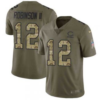 Youth Nike Chicago Bears #12 Allen Robinson II Olive Camo Stitched NFL Limited 2017 Salute to Service Jersey