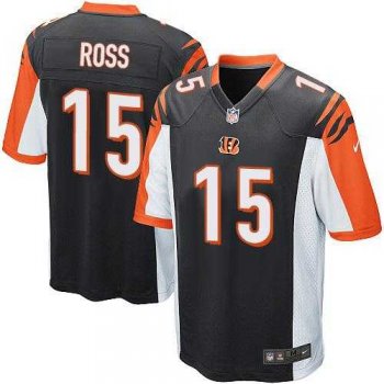 Youth Nike Cincinnati Bengals #15 John Ross Black Team Color Stitched NFL Elite Jersey