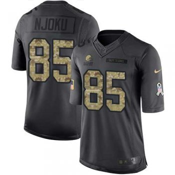 Youth Nike Cleveland Browns #85 David Njoku Black Stitched NFL Limited 2016 Salute to Service Jersey