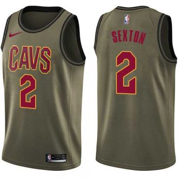 Youth Nike Cleveland Cavaliers #2 Collin Sexton Green NBA Swingman Salute to Service Jersey