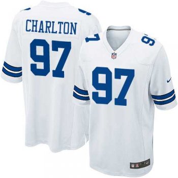 Youth Nike Dallas Cowboys #97 Taco Charlton White Stitched NFL Elite Jersey