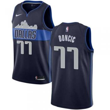 Youth Nike Dallas Mavericks #77 Luka Doncic Navy NBA Swingman Statement Edition Jersey