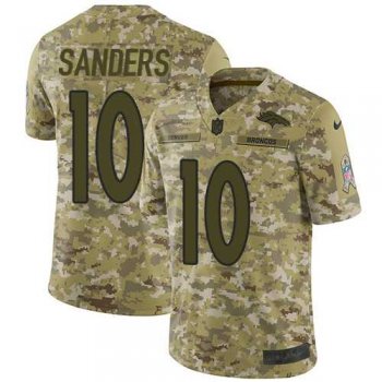 Youth Nike Denver Broncos #10 Emmanuel Sanders Camo Stitched NFL Limited 2018 Salute to Service Jersey