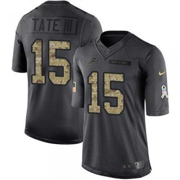 Youth Nike Detroit Lions #15 Golden Tate III Anthracite Stitched NFL Limited 2016 Salute to Service Jersey