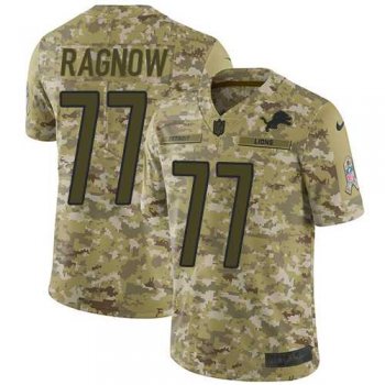 Youth Nike Detroit Lions #77 Frank Ragnow Camo Stitched NFL Limited 2018 Salute to Service Jersey