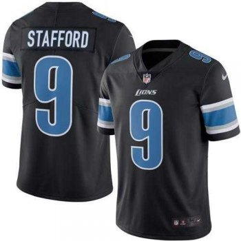 Youth Nike Detroit Lions #9 Matthew Stafford Black Stitched NFL Limited Rush Jersey