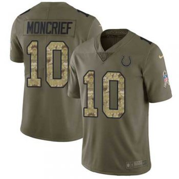 Youth Nike Indianapolis Colts #10 Donte Moncrief Olive Camo Stitched NFL Limited 2017 Salute to Service Jersey