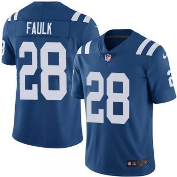 Youth Nike Indianapolis Colts #28 Marshall Faulk Royal Blue Team Color Stitched NFL Vapor Untouchable Limited Jersey