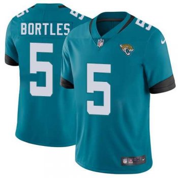 Youth Nike Jacksonville Jaguars #5 Blake Bortles Teal Green Team Color Stitched NFL Vapor Untouchable Limited Jersey