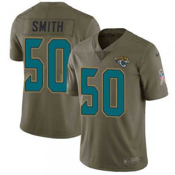 Youth Nike Jacksonville Jaguars #50 Telvin Smith Olive Stitched NFL Limited 2017 Salute to Service Jersey