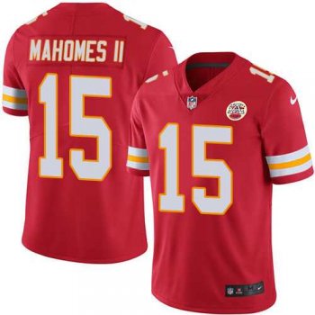 Youth Nike Kansas City Chiefs #15 Patrick Mahomes II Red Stitched NFL Limited Rush Jersey