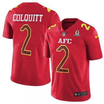 Youth Nike Kansas City Chiefs #2 Dustin Colquitt Red Stitched NFL Limited AFC 2017 Pro Bowl Jersey