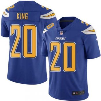 Youth Nike Los Angeles Chargers #20 Desmond King Electric Blue Stitched NFL Limited Rush Jersey