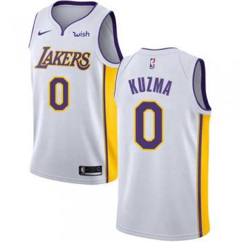 Youth Nike Los Angeles Lakers #0 Kyle Kuzma White NBA Swingman Association Edition Jersey