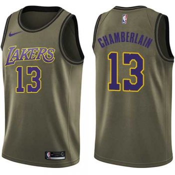 Youth Nike Los Angeles Lakers #13 Wilt Chamberlain Green NBA Swingman Salute to Service Jersey