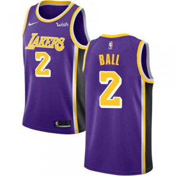 Youth Nike Los Angeles Lakers #2 Lonzo Ball Purple NBA Swingman Statement Edition Jersey