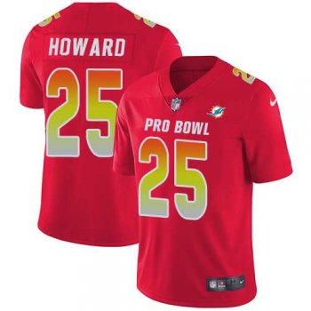 Youth Nike Miami Dolphins #25 Xavien Howard Red Stitched NFL Limited AFC 2019 Pro Bowl Jersey