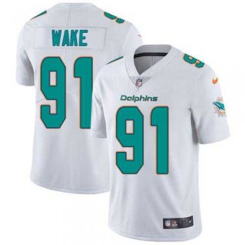 Youth Nike Miami Dolphins #91 Cameron Wake White Stitched NFL Vapor Untouchable Limited Jersey