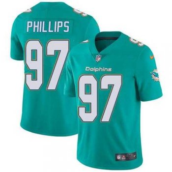 Youth Nike Miami Dolphins #97 Jordan Phillips Aqua Green Team Color Stitched NFL Vapor Untouchable Limited Jersey