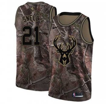 Youth Nike Milwaukee Bucks #21 Tony Snell Camo NBA Swingman Realtree Collection Jersey