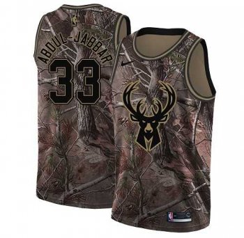 Youth Nike Milwaukee Bucks #33 Kareem Abdul-Jabbar Camo NBA Swingman Realtree Collection Jersey