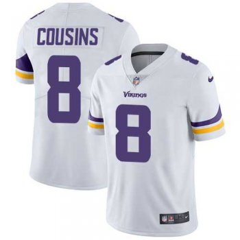 Youth Nike Minnesota Vikings #8 Kirk Cousins White Stitched NFL Vapor Untouchable Limited Jersey