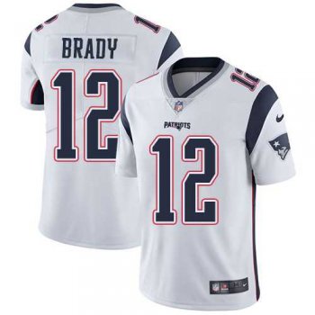 Youth Nike New England Patriots #12 Tom Brady White Stitched NFL Vapor Untouchable Limited Jersey