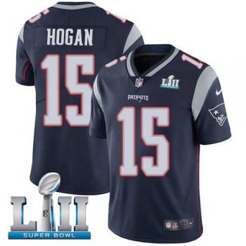 Youth Nike New England Patriots #15 Chris Hogan Navy Blue Team Color Super Bowl LII Stitched NFL Vapor Untouchable Limited Jersey