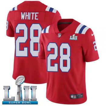 Youth Nike New England Patriots #28 James White Red Alternate Super Bowl LII Stitched NFL Vapor Untouchable Limited Jersey