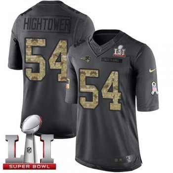 Youth Nike New England Patriots #54 Dont'a Hightower Black Super Bowl LI 51 Stitched NFL Limited 2016 Salute to Service Jersey